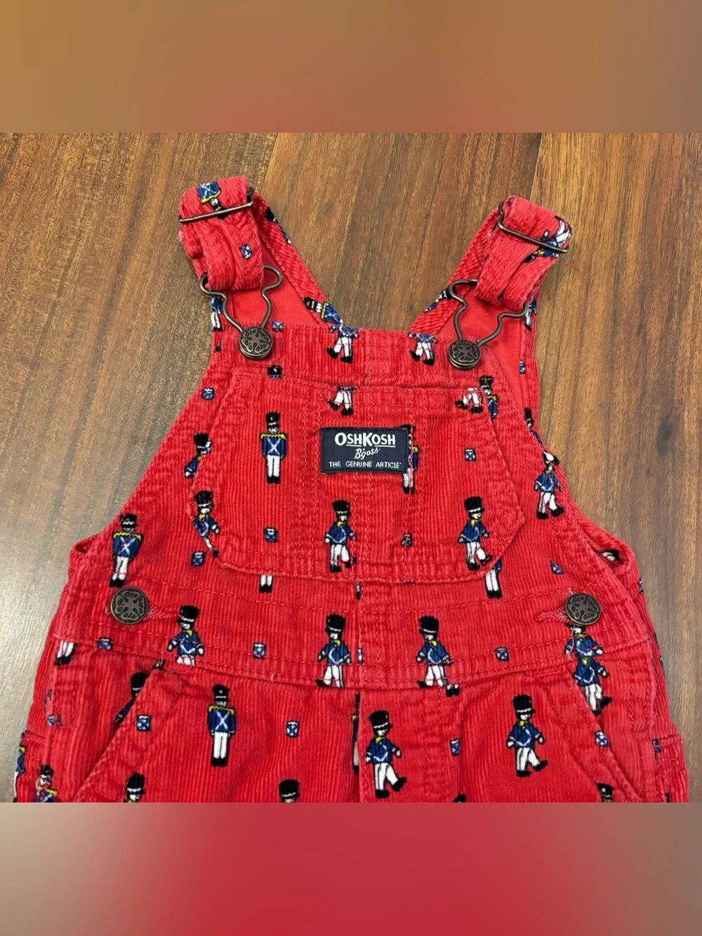 Osh Kosh B’Gosh Toy Soldier Nutcracker Red Corduroy Overalls